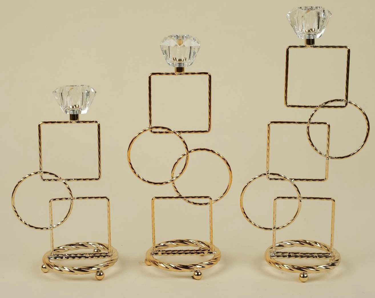 Geometrical Stand Candle Holder Set Of 3